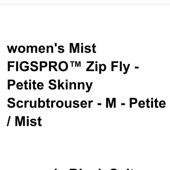 Figs Women’s Mist FigsPro Zip Fly Scrubtrouser Size Medium Petitie NWT - Picture 2 of 5